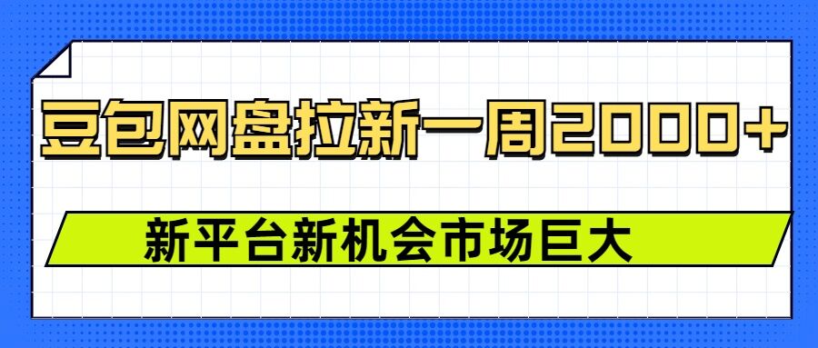 豆包网盘拉新，一周2k，新平台新机会-云推网创项目库