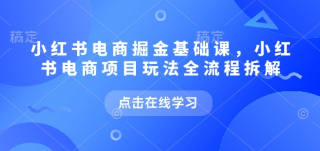 小红书电商掘金课，小红书电商项目玩法全流程拆解(更新5月)-云推网创项目库