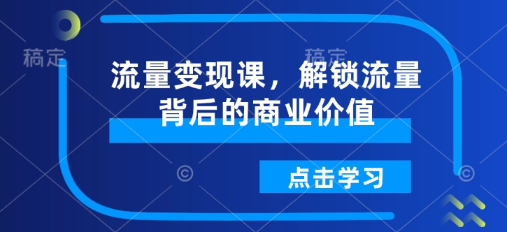 流量变现课，解锁流量背后的商业价值-云推网创项目库