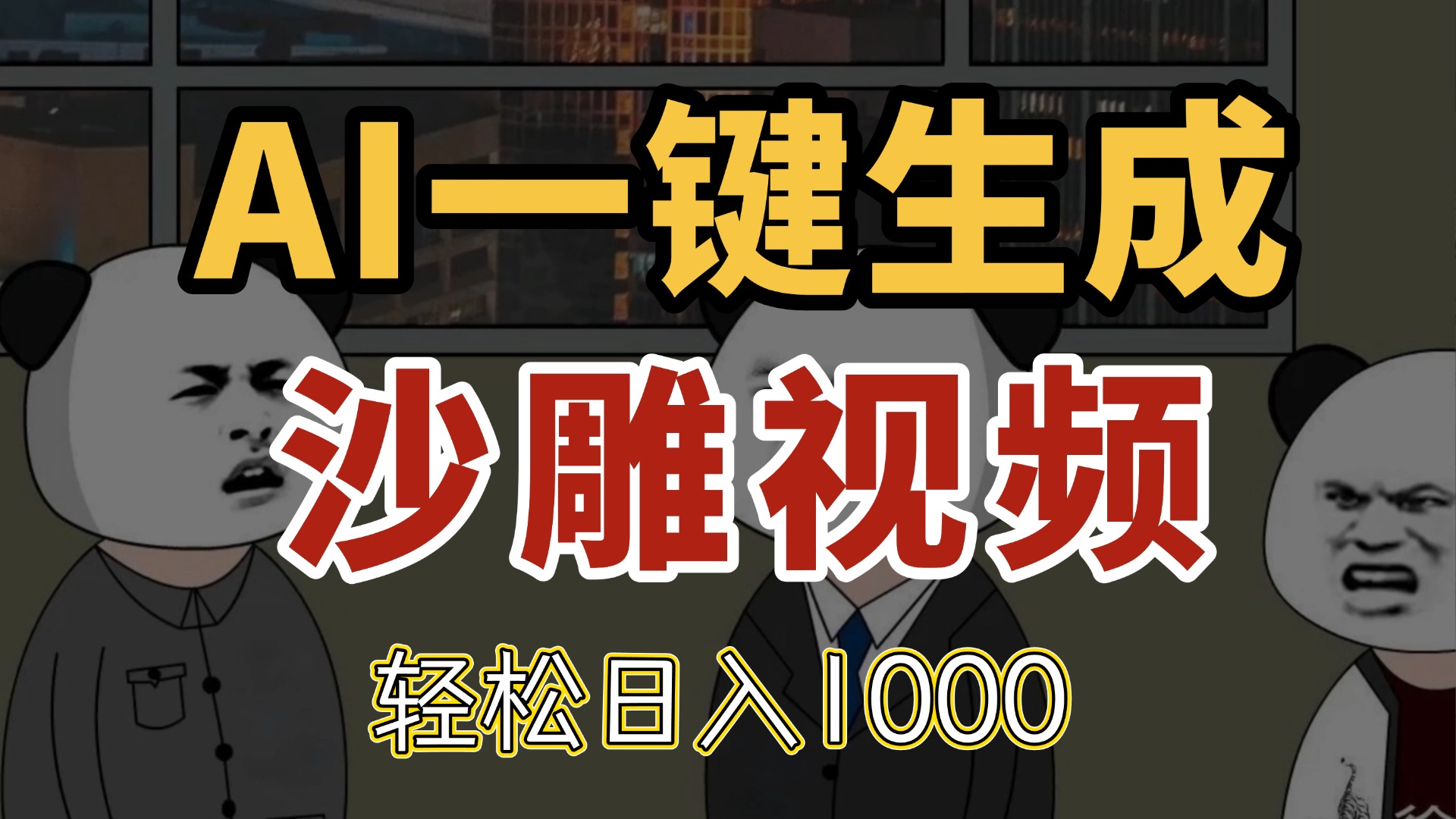 AI一键生成沙雕视频，一条视频千万播放，轻松日入1000-云推网创项目库