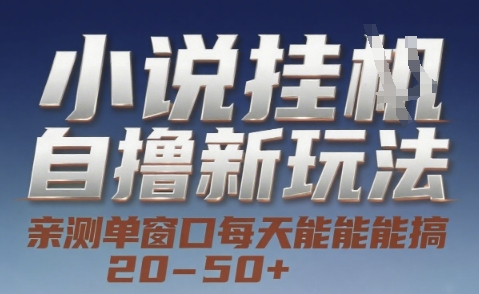 小说自撸新玩法 — 亲测单窗口每天能搞 20-50+，支持矩阵化批量操作【揭秘】-云推网创项目库
