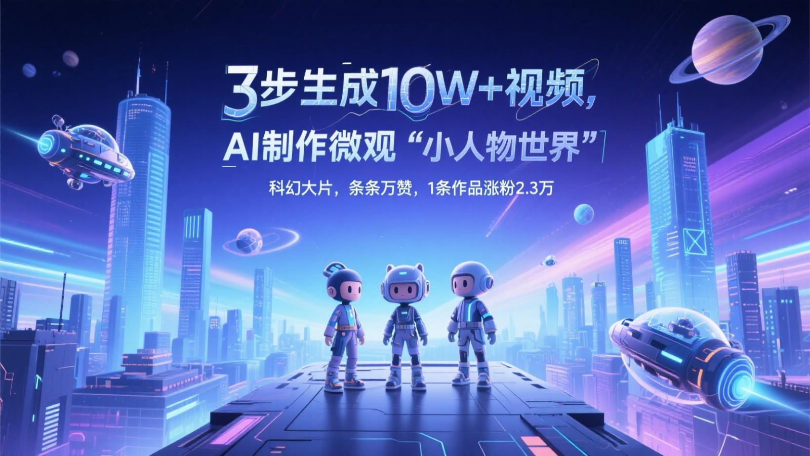 三步生成10W+视频，AI制作微观“小人物世界”科幻大片，条条万赞，1条作品涨粉2.3万-云推网创项目库