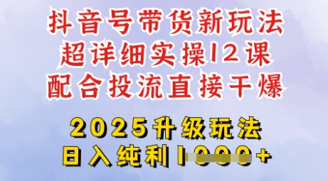 2025全新升级抖音带货玩法，一天纯利四位数，从剪辑到选品再到发布投流，超详细玩法揭秘-云推网创项目库