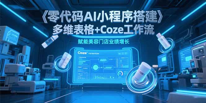 零代码AI小程序搭建，多维表格+Coze工作流，赋能美容门店业绩增长-云推网创项目库