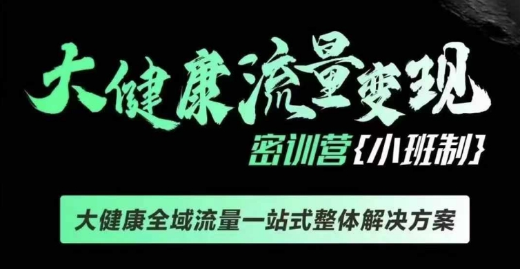 千万级大健康变现课线下课，大健康全域流量一站式整体解决方案-云推网创项目库