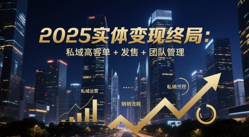 2025实体变现终局：私域高客单+发售+团队管理-云推网创项目库