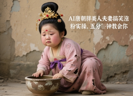 AI唐朝胖美人夫妻搞笑涨粉实操，五分钟教会你-云推网创项目库