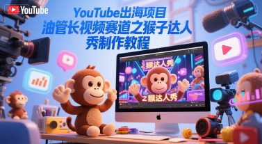 YouTube出海项目，油管长视频赛道之猴子达人秀制作教程-云推网创项目库