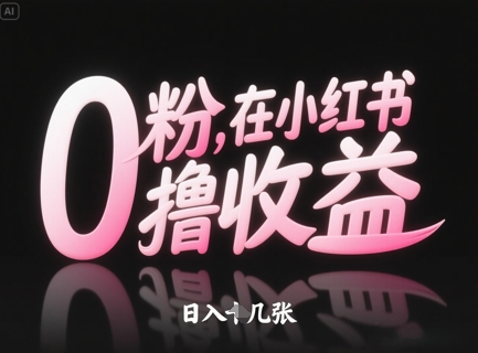 0粉在小红书撸收益，日入几张-云推网创项目库