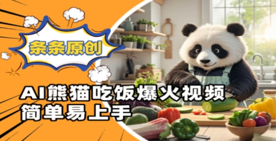 Ai熊猫吃饭爆火视频，条条原创，简单易上手-云推网创项目库