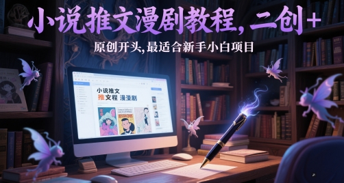 小说推文漫剧教程，二创+原创开头，最适合新手小白项目-云推网创项目库