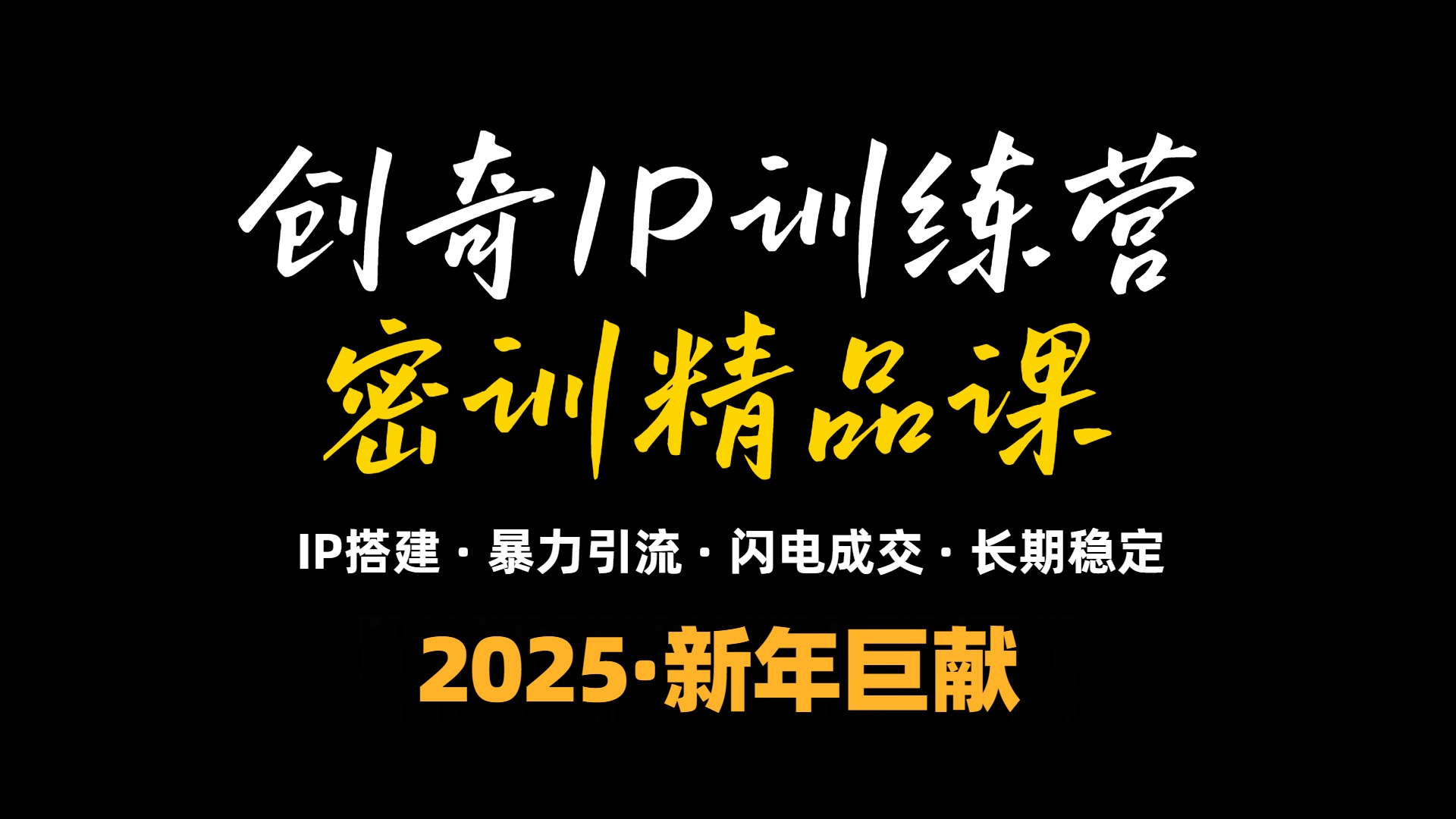 2025年“知识付费IP训练营”小白避坑年赚百万，暴力引流，闪电成交-云推网创项目库