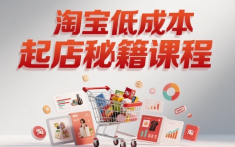 淘宝低成本起店系统课，助你快速起店，实现弯道超车-云推网创项目库