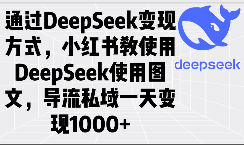 通过DeepSeek变现方式，小红书教使用DeepSeek图文，导流私域一天变现1000+-云推网创项目库