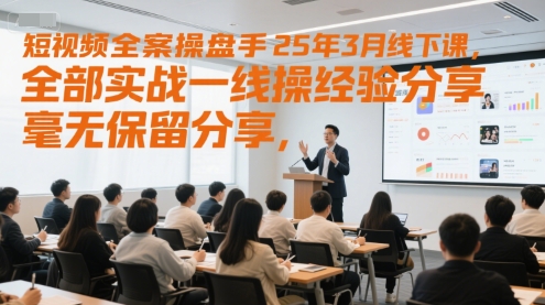 短视频全案操盘手25年3月线下课，全部实战一线操盘手经验分享，毫无保留分享，全是干货-云推网创项目库