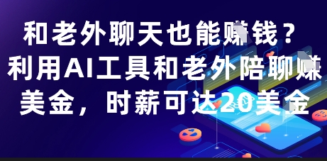 和老外聊天也能挣钱？利用AI工具和老外陪聊挣美金，时薪可达20刀-云推网创项目库