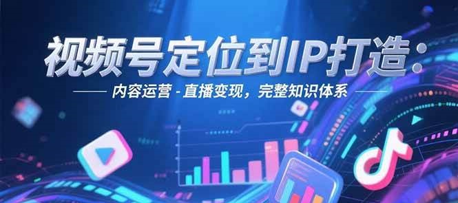 视频号定位到IP打造：账号搭建-内容运营-直播变现，完整知识体系-云推网创项目库