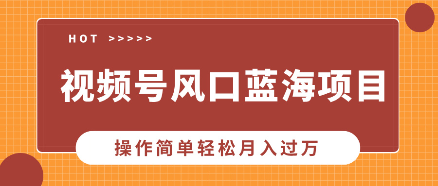 视频号风口蓝海项目，中老年人的流量密码，操作简单轻松月入过万-云推网创项目库