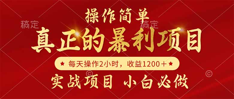 真正的暴利项目，操作简单，每天收益1200＋，自己做老板-云推网创项目库