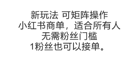 可矩阵操作，小红书商单新玩法，适合所有人，无需粉丝门槛，1粉丝也可以接单-云推网创项目库
