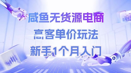 咸鱼无货源电商，高客单价玩法，新手1个月入门-云推网创项目库