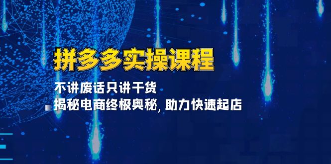 拼多多实操课程：不讲废话只讲干货, 揭秘电商终极奥秘,助力快速起店-云推网创项目库