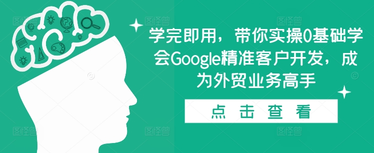 学完即用，带你实操0基础学会Google精准客户开发，成为外贸业务高手-云推网创项目库