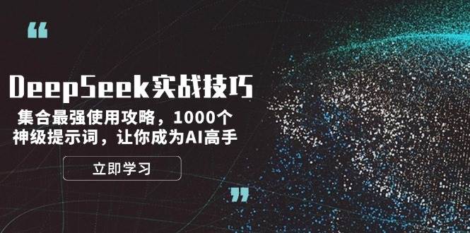 DeepSeek实战技巧：集合最强使用攻略，1000个神级提示词，让你成为AI高手-云推网创项目库