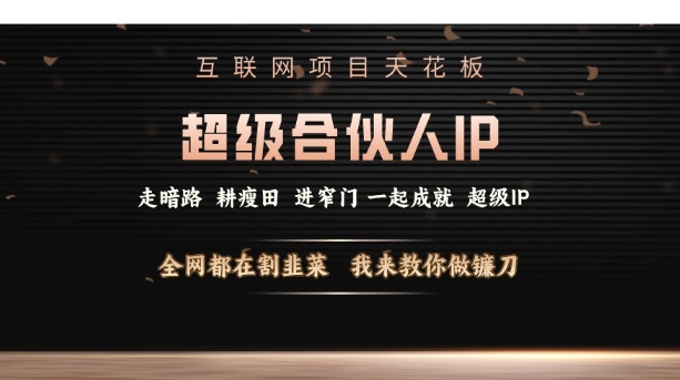 互联网项目天花板，超级合伙人IP，全网都在割韭菜，我来教你做镰刀【仅揭秘】-云推网创项目库