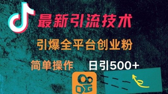 最新引流方法，引爆全平台的一个创业粉，简单操作日引300+-云推网创项目库