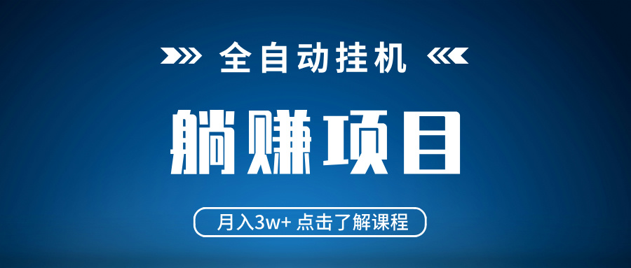 全自动挂机项目 月入3w+ 真正躺平项目 不吃电脑配置 当天见收益-云推网创项目库