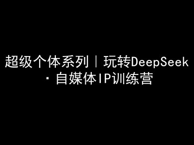 超级个体系列，玩转DeepSeek·自媒体IP训练营，deepseek教程-云推网创项目库